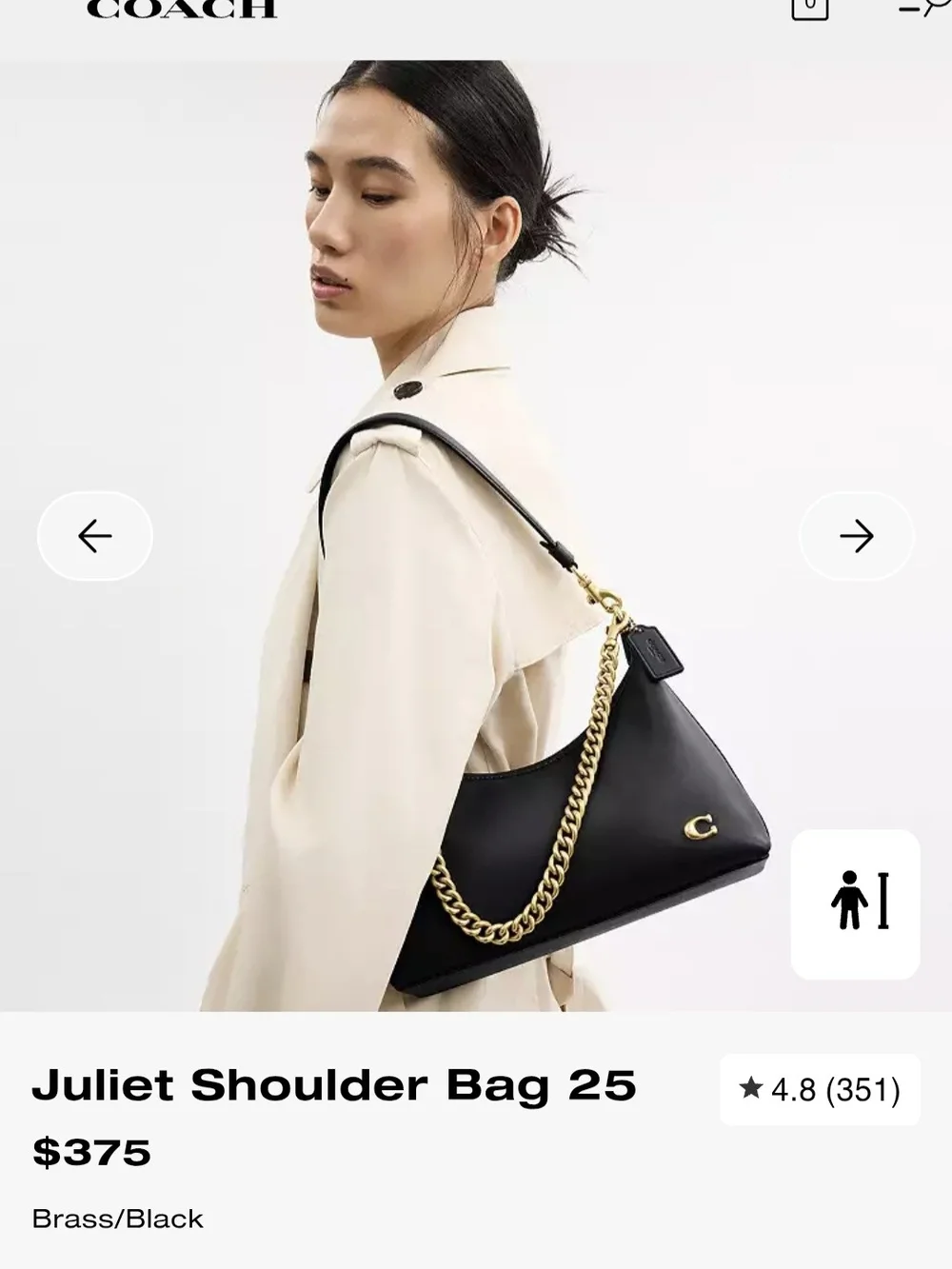 Coach Juliet Metallic Leather Shoulder Bag 25